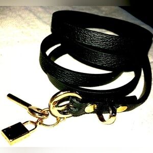 Slim Belt, Brass Key & Lock Charm and Brass Buckle, S